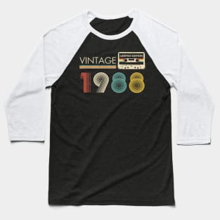 35th Birthday Vintage 1988 Limited Edition Cassette Tape Baseball T-Shirt